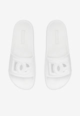 Dolce & Gabbana DG Logo Rubber Slides White CW2079 AO666 8B930