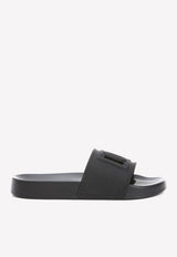 Dolce & Gabbana DG Cut-Out Rubber Slides CW2079 AO666 8B956 Black