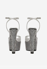 Dolce & Gabbana 90 Mirror-Effect Rhinestone-Embellished Platform Sandals Metallic CZ0294 AG836 8B808