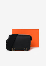 Hermès Geta Shoulder Bag in Black Chèvre Mysore with Gold Hardware