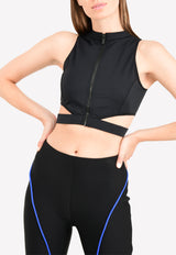 توب بقصة صدرية مع نسيج شبكي بفتحات