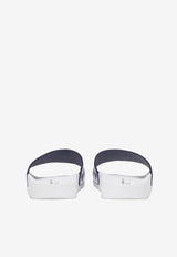 Dolce & Gabbana Kids Girls Majolica Print DG Slides White D10705 AC113 HA3OB