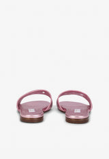 Dolce & Gabbana Kids Girls DG Millennials Metallic Leather Sandals D11032 A5439 8M305 Pink