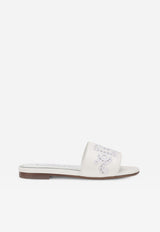 Dolce & Gabbana Kids Girls DG Millennials Intarsia Leather Sandals D11092 AX707 80001 White