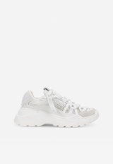 Dolce & Gabbana Kids Girls Daymaster Leather and Mesh Sneakers D11098 AY445 80001 White