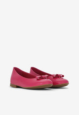 Dolce & Gabbana Kids Girls DG Logo Patent Leather Ballet Flats Fuchsia D11141 A1328 80411