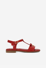 Dolce & Gabbana Kids Girls DG Logo Patent Leather Sandals Red D11155 A1328 87124