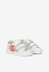Dolce & Gabbana Kids Girls Portofino DG Logo Sneakers White D11158 AP884 HWF57