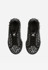 Dolce & Gabbana Kids Boys Graffiti Print Portofino Sneakers Black DA0702 AC022 8S574