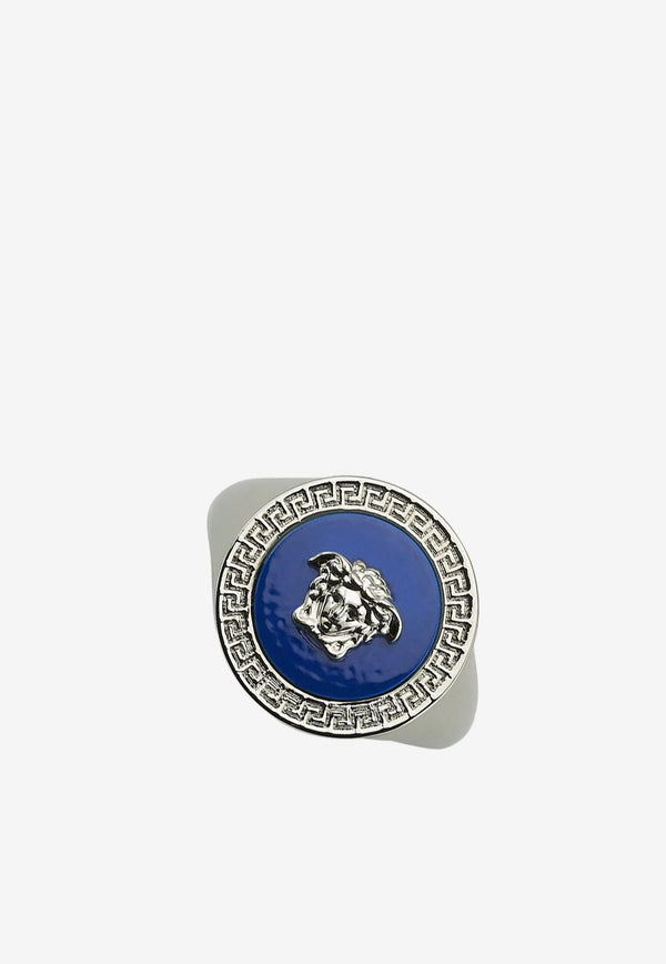 Versace Medusa Enamel Ring Silver DG57285 DJMR 4J610