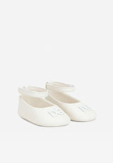 Dolce & Gabbana Kids Baby Girls DG Ballet Flats in Nappa Leather White DK0065 A1293 80001