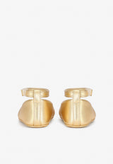 Dolce & Gabbana Kids Baby Girls DG Ballet Flats in Metallic Nappa Leather Gold DK0065 A6C66 89869