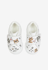 Dolce & Gabbana Kids Baby Portofino Sneakers with Baby Leopard Print White DN0143 AA341 80995