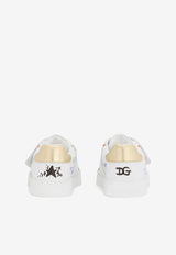 Dolce & Gabbana Kids Baby Girls Graffiti Print Portofino Sneakers White DN0143 AX708 89662