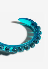 Aquazzura Disco Darling Crystal Embellished Bracelet DSDBRAB0-RSBIDC INDICOLITE Blue