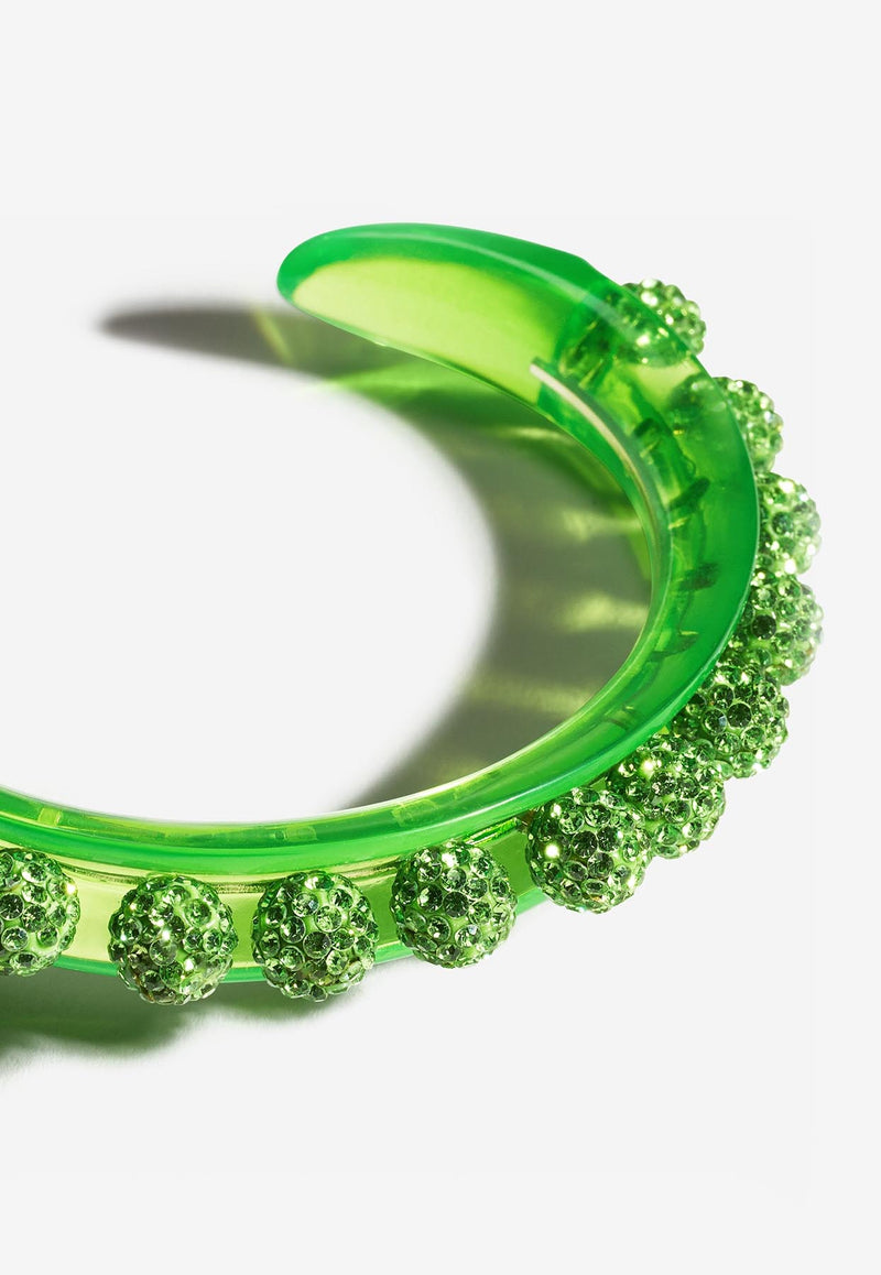 Aquazzura Disco Darling Crystal Embellished Bracelet DSDBRAB0-RSBPDT PERIDOT Green