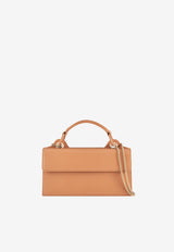 Aquazzura Downtown 24/7 Top Handle Bag in Nappa Leather DWNSHBS0-SCAPRL PRALINE/LIGHT Brown