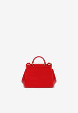 Dolce & Gabbana Kids Girls Mini Sicily Crossbody Bag in Patent Leather Red EB0003 A1067 87124