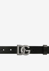 Dolce & Gabbana Kids Boys DG Logo Buckle Stretch Belt Black EC0076 AQ616 80999
