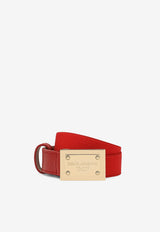Dolce & Gabbana Kids Girls Logo Plaque Buckle Belt Red EE0064 AE271 80303