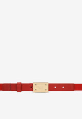 Dolce & Gabbana Kids Girls Logo Plaque Buckle Belt Red EE0064 AE271 80303
