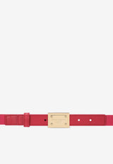 Dolce & Gabbana Kids Girls Logo Plaque Buckle Belt Fuchsia EE0064 AE271 8H420
