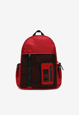 Dolce & Gabbana Kids Boys Logo Patch Nylon Backpack Red EM0109 AQ914 8B541