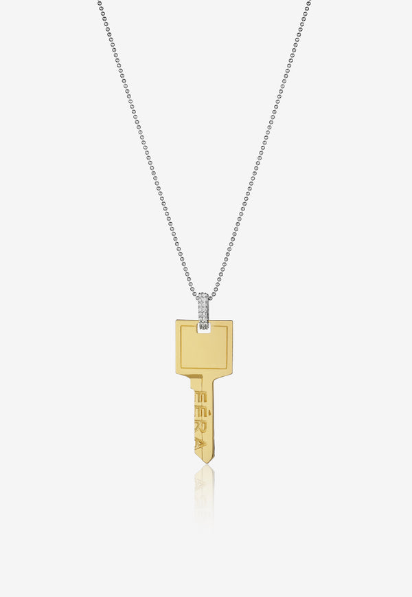 Special Order - Key Necklace in 18-karat Yellow Gold with Diamonds