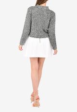 Vaporize Metallic Knit Long Sleeve Sweater