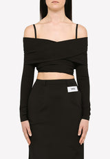 Dolce & Gabbana Long-Sleeved Off-Shoulder Top Black F26T8TFUGPO/M_DOLCE-N0000