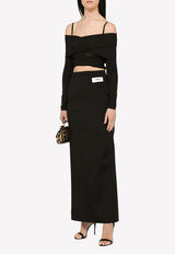Dolce & Gabbana Long-Sleeved Off-Shoulder Top Black F26T8TFUGPO/M_DOLCE-N0000