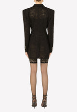 Double-Breasted Blazer in Cordonetto Lace