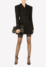 Dolce & Gabbana Double-Breasted Blazer in Cordonetto Lace Black F29NHT HLMQ9 N0000