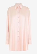 Dolce & Gabbana Oversize Satin Shirt Pink F5P16T FURAG F0210