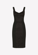 Dolce & Gabbana Corset-Style Knee-Length Dress F63G9T G9798 N0000 Black