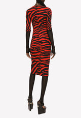 Zebra-Print Jersey Midi Dress Dolce & Gabbana F6AXKT FSG57 HS3SJ