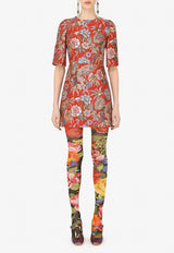 Dolce & Gabbana Floral Brocade Mini Dress Red F6UI8T FJOBI S8350