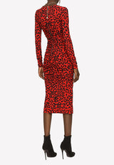 Leopard-Print Jersey Midi Dress Dolce & Gabbana F6ZS1T FSG55 HSYJN