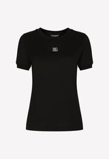 Crystal-Embellished Logo T-shirt Dolce & Gabbana F8T00Z G7B3U N0000
