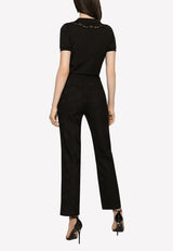 Logo T-shirt with Lace Openwork Dolce & Gabbana F8T66Z G7H1Z N0000