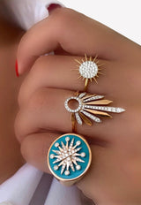 خاتم مجموعة دايموند سبلاش من الروز غولد عيار 18 قيراط والتركواز والألماس الأبيض