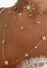 قلادة دايموند سبلاش كولكشن من الذهب الأصفر عيار 18 قيراط مع الألماس الأبيض