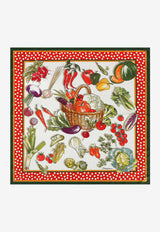 Dolce & Gabbana Vegetable Print Scarf in Silk Multicolor FN090R GDAWB HA3UM