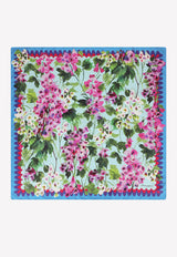 Dolce & Gabbana Bluebell Print Silk Scarf Blue FN092R GDAHB HC3JB