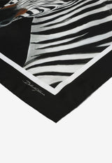 Dolce & Gabbana Zebra Print Twill Scarf Monochrome FN092R GDAOU HN3RM