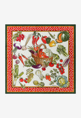 Dolce & Gabbana Vegetable Print Silk Scarf Multicolor FN092R GDAWB HA3UM