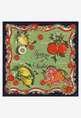 Dolce & Gabbana Citrus Print Silk Scarf Multicolor FN092R GDAWB HV3UN