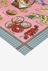 Dolce & Gabbana Bread Print Silk Scarf Multicolor FN092R GDAWE HF3UQ