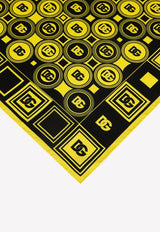 Dolce & Gabbana DG Print Twill Scarf in Silk Yellow FN093R G0XCJ HG3GS