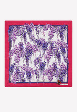 Dolce & Gabbana Wisteria Print Silk Scarf Purple FN093R GDAG4 HA3JE